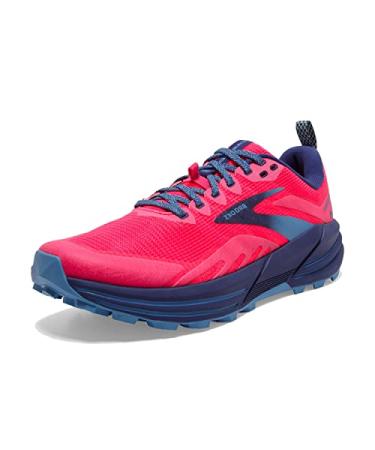 Brooks Women's Cascadia 16 Trail Running Shoe Pink/Flambe/Cobalt 8.5