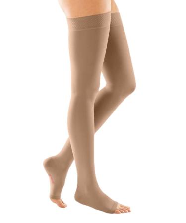 Medi - Medive Forte compression stockings Schenkelhoch |Medical compression stockings CCL 3 for women and men |Compression stockings class 3 |Size I - Open tip |beige