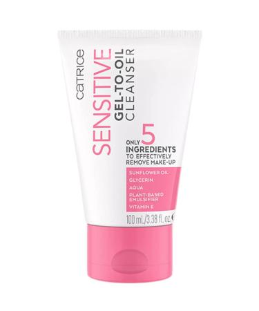 Catrice sensitive gel-to-oil cleanser make-up foundation transparent for sensitive skin cleaning for sensitive eyes skin moisturizing vegan without perfume (100ml)