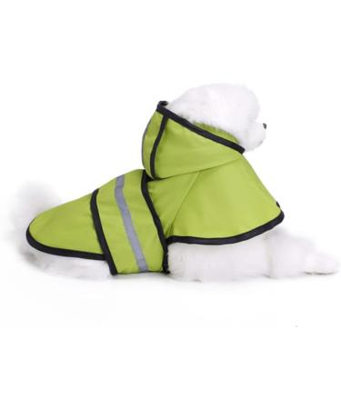 Waterproof Dog Raincoat with Hood & Reflective Stripes - Ultra-Light Breathable Jacket for Small to XL Dogs in Green - Buy Online on GoSupps.com