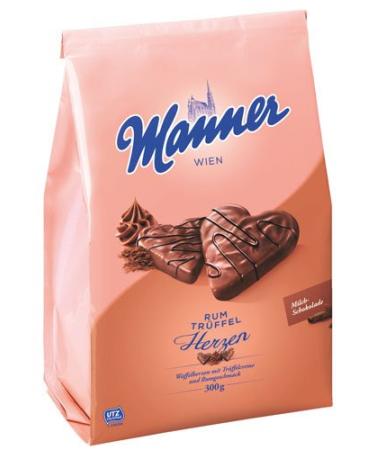 Manner Lot of 5 tubes of rum/truffle cream for men Hearts pattern 300 g
