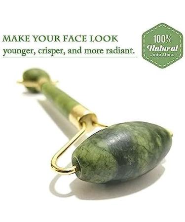 Generic Facial Massager Jade Roller & Gua Sha Tool Natural Himalayan Stone for Face Neck Healing Skin Wrinkles & Serum Application - Buy Online on GoSupps.com