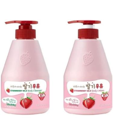 WELCOS KWAILNARA Milk Body Cleanser and Body Lotion Set (STRAWBERRY MILK) 560G EACH - Buy Online on GoSupps.com