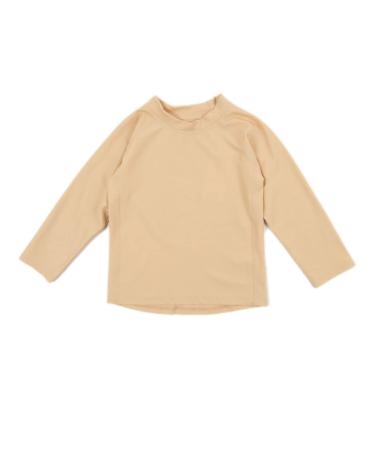 Leveret Long Sleeve Baby Boys Girls Rash Guard Sun Protected UPF + 50 Kids & Toddler Swim Shirt (12 Months-5 Toddler) 5 Years Beige