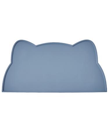 Septillar bowl underlay cat dog 52x30 cm silicone waterproof feed pad slipproof feed bowls water bowl cat mat (stone blue) stone blue 52x30 cm