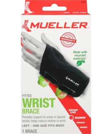 Mueller Sports Medicine Green Fitted Wrist Brace for Left Hand - Lightweight One Size for Optimal Support - Buy Online on GoSupps.com