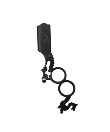 Doitool 1stk Manualer Hair Razor holder with double ring flaps Bart shaver hairdresser razor razor blades sweet travel bottles man rustproof steel face oil head