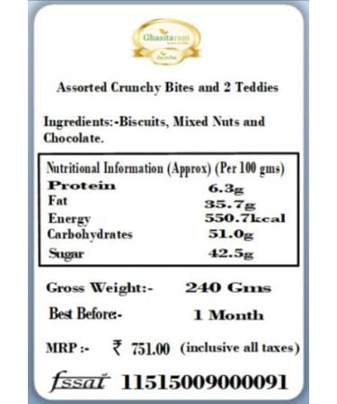 Ghasitaram Gifts Valentines Gift for Girlfriend/Boyfriend/Husband and Wife - Valentine Sweets Assorted Crunchy Bites and 2 Teddies - Buy Online on GoSupps.com
