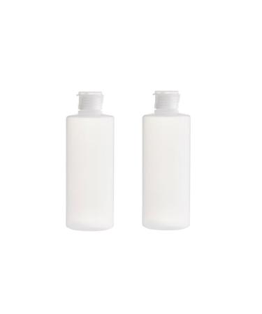 2PCs Clear empty refillable plastic soft cosmetic squeezable bottles with flip cap travel makeup storage container shampoo facial cleaner lotion toilet article jar pot (200ml/7oz)