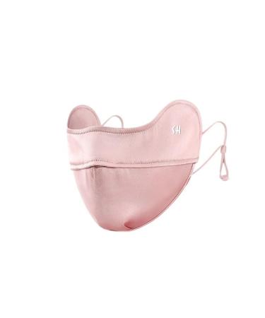 NAERTFD sun protection mask summer lady's full face-sun protection mask breathable ice skating veil outdoor sports sun protection mask 1 piece (size: pink_ average size)