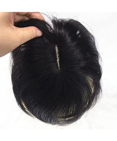 Anemone Real Human Hair Topper Bangs for Mild Hair Loss (1B) - 6 Clip-in Hairpiece for Women and Men - Buy Online on GoSupps.com