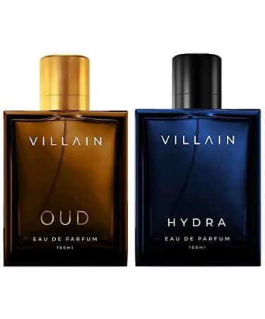 Hydra Perfume (Eau De Parfum) (100 ml) & VILLAIN OUD Eau De Parfum For Men 100ml | Premium Luxury Perfume | Long Lasting Fragrance
