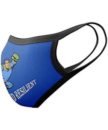 Unisex Face Cover Mask Set of 2 with 6 Replaceable Carbon Activated Filters - Cute Blue Prints - Buy Online on GoSupps.com