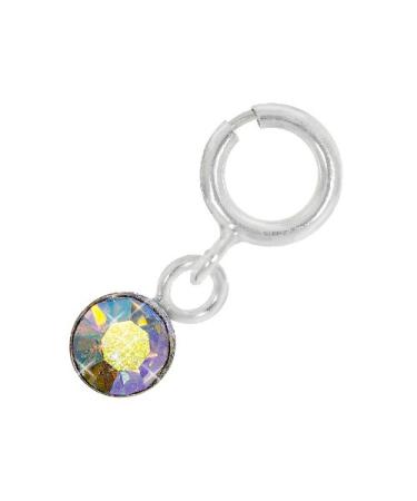 Nail Piercing Silver With Stone Iridescent - 925 Sterling Silver - Nail Art Finger Foot