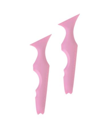 Beavorty 2pcs Silicone Beauty Ruler Tuile Molds Silicone Makeup Guide Tool Angled Eyeshadow Stencils Cream 1 count (Pack of 1) Pink-1