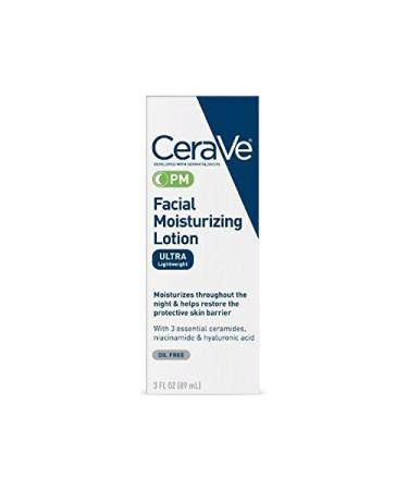 CeraVe Facial Moisturizing Lotion PM Ultra Lightweight 3 oz (Packs of 2) 3 Fl Oz (Pack of 2)