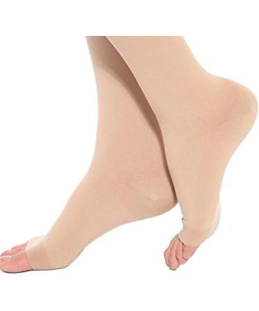 TOFLY Medical Thigh High Compression Stockings (Pair) - 15-20mmHg Graduated Compression Hose for Varicose Veins & Edema - Beige - Women & Men - Buy Online on GoSupps.com