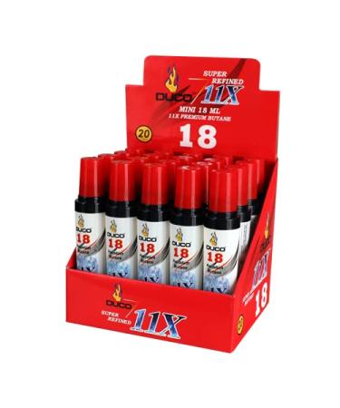 Duco Premium Butane Refill 18ml - 20 Cans - Super Refined 11X - Lighter Refill - Clipper Refill
