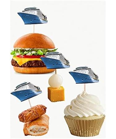 Cruise Ship Cupcake Toppers - 14pcs Birthday Party Decorations for Food & Cupcakes - International Shipping Available - Buy Online on GoSupps.com