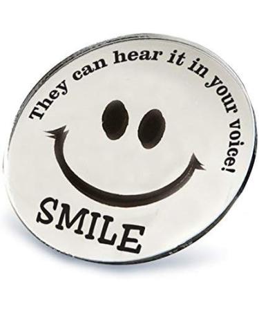 Trainers Warehouse Mini Round Smile Mirrors (10/Set) | A Reminder to Communicate Positive Energy Through Voice - Handy Mini-Mirror | 2.25 Inch Diameter Adhesive Backing - Buy Online on GoSupps.com