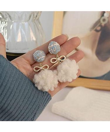 Fashion Earrings Women's Earrings Long Pendant Blue Ball Bow Stud Earrings Women's Jewelry Festival Party Banquet Jewelry Dainty Earrings Fashion Accessories - Buy Online on GoSupps.com