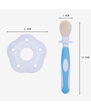 Minkissy Silicone Bristle Children's Toothbrush - Soft Baby Training Brush Set - Blue 1 Pack - Buy Online on GoSupps.com