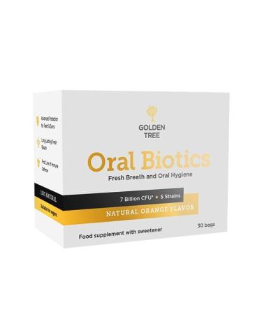 Golden Tree Oral Biotic of natural lactic acid bacteria complex for oral hygiene - 7 billion KBE per dose against bad breath protects teeth and gums - for fresh breath - Buy Online on GoSupps.com