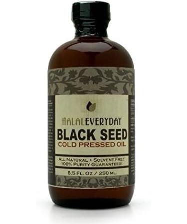 Pure and Cold Pressed Black Seed Oil - 8 oz Glass Bottle - NON-GMO and Vegan - Nigella Sativa -Hexane Free - Halal Certified - Unfiltered Dark and Potent - Natural Source of Nigellone and Thymoquinone - Buy Online on GoSupps.com