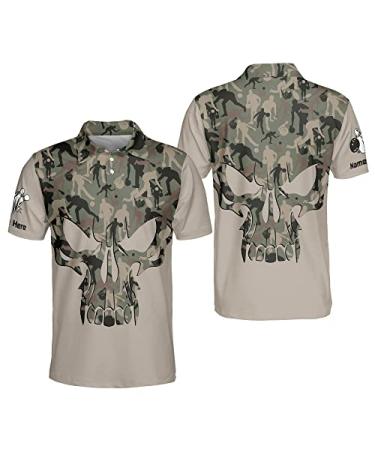 LASFOUR Custom Skull Bowling Shirt for Men, Bowling Jerseys for Men Short Sleeve, Men's Funny Bowling Team Shirts for Men Style2