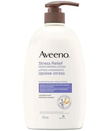 Aveeno Stress Relief Moisturizing Lotion - Lavender Ylang Ylang Oatmeal Chamomile - Sensitive Skin Dry Skin - 975 mL 975 ml (Pack of 1)