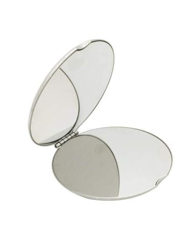 Shatterproof Stainless Steel Ultra Slim Folding Portable Mirror Makeup Unbreakable Camping Mirror for Personal Use Travelling  Emergency Signaling (Round:6.5 * 6.5CM) Round:6.5*6.5CM