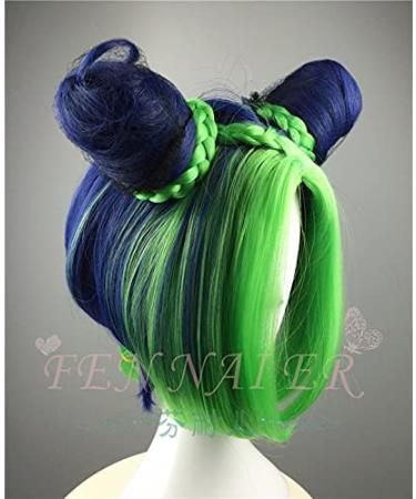 Shop JoJo's Bizarre Adventure Kujo Jolyne Cosplay Wig - Green Buns Braid | Heat Resistant Synthetic Hair + Free Wig Cap | International Shipping Available - Buy Online on GoSupps.com