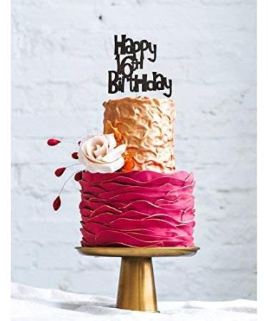 Happy 16th Birthday Fun Style Cake Topper (Made in UK) - Black - Buy Online on GoSupps.com