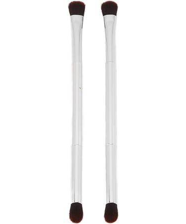 Makeup Brush Double Ended Eyeshadow Brush Soft Hair Silver Safe 2pcs for Travel for Women - Buy Online on GoSupps.com