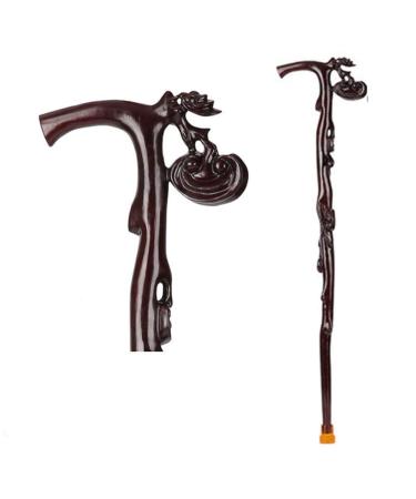 Walkers for seniors Walker Crutches for The Elderly Environmentally Friendly Wooden Materials Carved Ganoderma Pattern Ergonomic Handle Suitable for People with Leg Inconvenience Hiking rollator