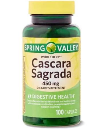 Flacon Whole Herb Cascara Sagrada Dietary Supplement 450 mg 100 Capsule