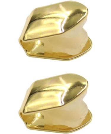 SUPVOX 2Pcs Gold Plated Small Single Tooth Cap Hip Hop Teeth Grill - Golden | Premium Quality - Buy Online on GoSupps.com