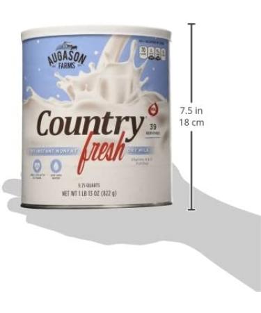 Augason Farms 5-90620 Country Fresh Instant Nonfat Dry Milk 1 lb 13 oz - 100% Real | High-Quality Dairy Product - Buy Online on GoSupps.com