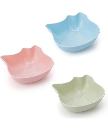 3 Pcs Cat Feeding Bowls Anti Slip Multipurpose Cat Food Bowls Plastic & Cute Pet Bowl Cat Dish for Wet Food and Water Cat Bowls for Indoor Cats Kittens Puppies (Three color A cat's paw) Three color A cat's paw - Buy Online on GoSupps.com