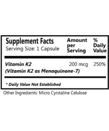 Daily's Non-GMO Vegan & Kosher Certified Vitamin K2 200mcg - 60 Vegetarian Capsules - Buy Online on GoSupps.com