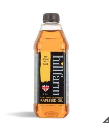 Hillfarm Extra Virgin Cold Pressed Rapeseed Oil | Rich in the 3 Omega's | Golden in Colour | Buttery in Taste | Fry | Roast | Dress & Bake | 2L