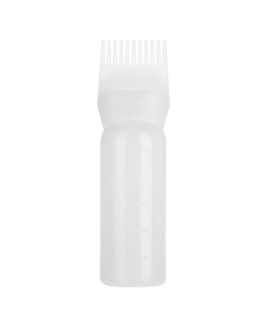 Root Comb Applicator Bottle, 160ml Hair Dye Brush Bottle Lightweight Oil Bottle for Hair for Scalp Treatment Essential and Hair Coloring Dye with Graduated Scale Bottle Brush (White)