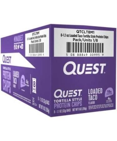 Quest Nutrition Loaded Taco Protein Chips - Low Carb, Gluten Free, Baked - 1.1oz (Pack of 8) - Buy Online on GoSupps.com