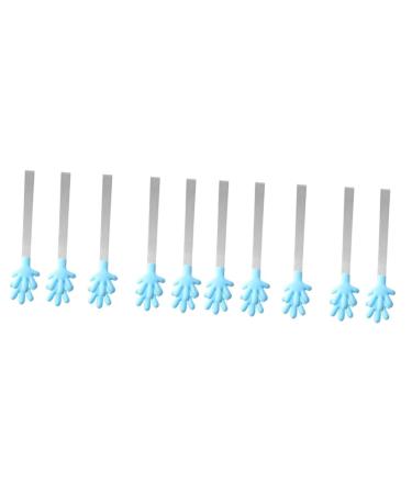 Alipis 10 Pcs Barbeque Small Clamps Mini Ice Salad Tongs Kitchen Tools Stainless Steel Tea Bag Ice Cubes 13.1X2.5CMx2pcs Sky Bluex2pcs