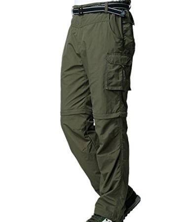 Jessie Kidden Mens Hiking Pants Convertible Quick Dry Lightweight Zip Off Outdoor Fishing Travel Safari Pants 34 225 Army Green