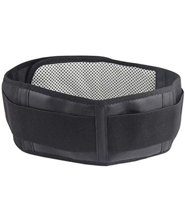 Portable adjustable elastic back support for pain relief injury prevention self -heating magnetic field therapy lumbar spine waist/abdominal support (S black M
