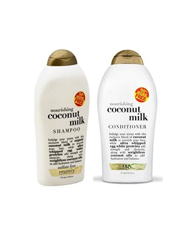 Organix Ever Nourishing Coconut Milk 19.5 Fl Ounces Each (Shampoo and Conditioner Set)