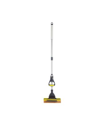comigeewa #87Htqt Sponge Mop Home Commercial Use Tile Floor Bathroom Garage Cleaning with Total 2 Sponge Heads Squeegee and Extendable