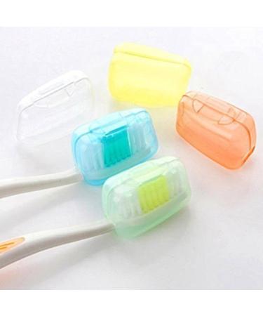 Amazing-Trading(TM) 5 PCS Travel Toothbrush Head Cover Case Cap Camping Brush Cleaner Protect Multicolor