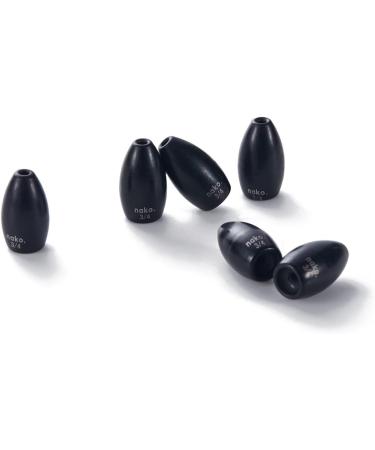 nako. 10 Pack Tungsten Flipping Weights Fishing Sinkers | Fishing Weights for Bass Fishing | Buck Pack No Chip Black 3/16 oz - 10 Pack - Buy Online on GoSupps.com